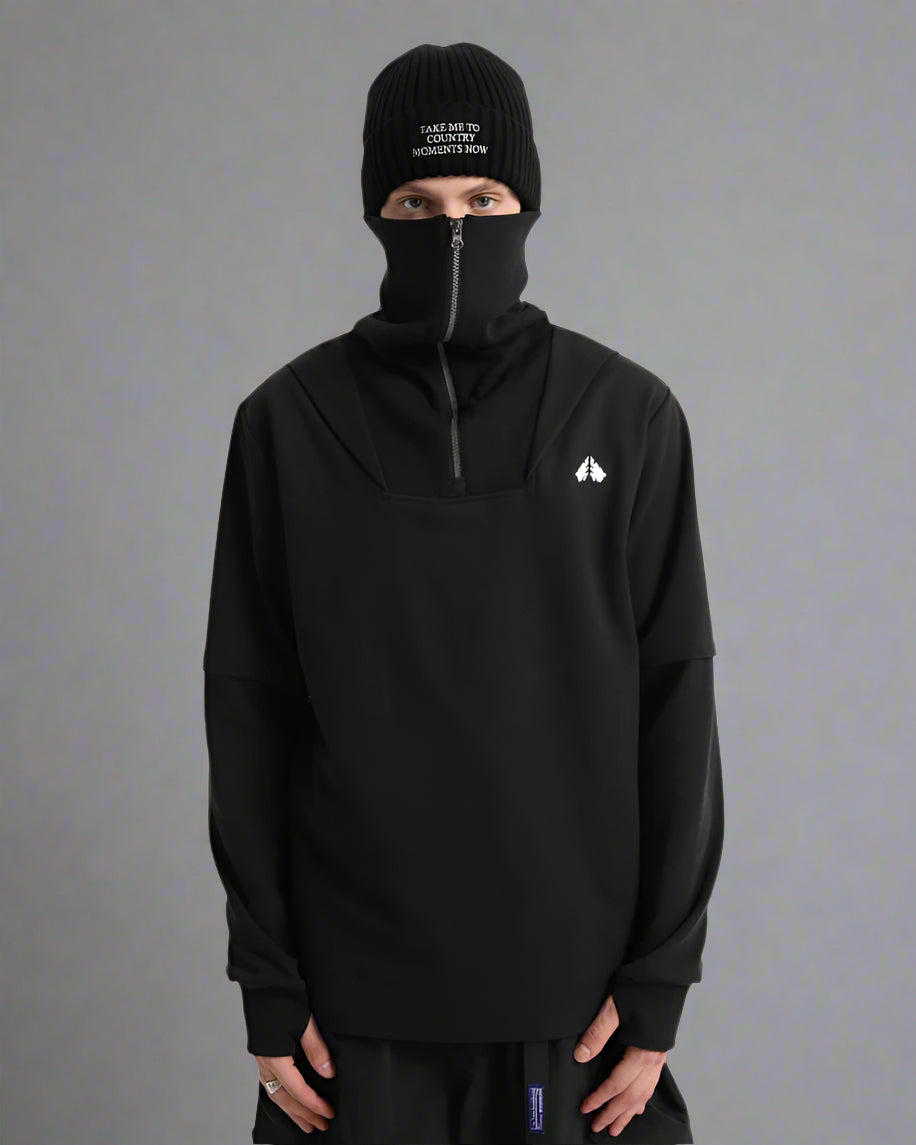 Versatile High Neck Outdoor Hoodie - versatile outdoor hoodie - Versatile High Neck Outdoor Hoodie for Active Adventures - View 2