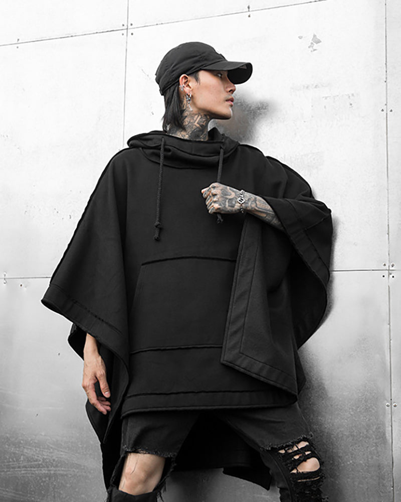 Versatile Hooded Batwing Cape -  batwing cape - Stylish Hooded Batwing Cape for Every Occasion - View 3