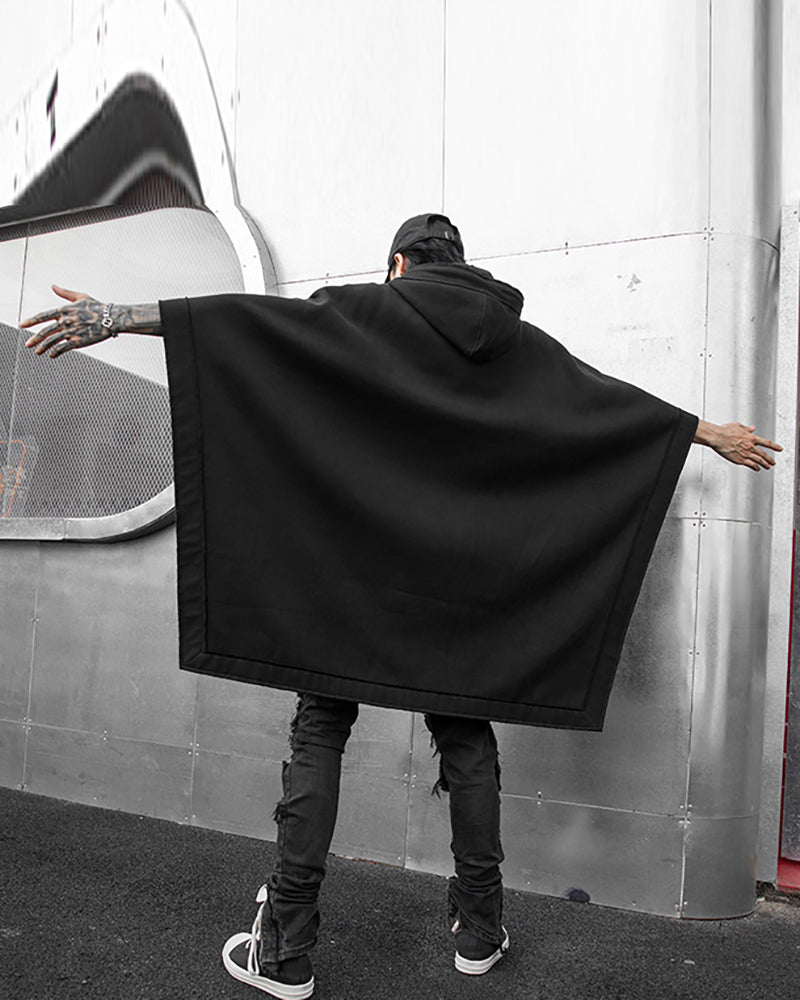 Versatile Hooded Batwing Cape - futuristic techwear - Stylish Hooded Batwing Cape for Every Occasion - View 7