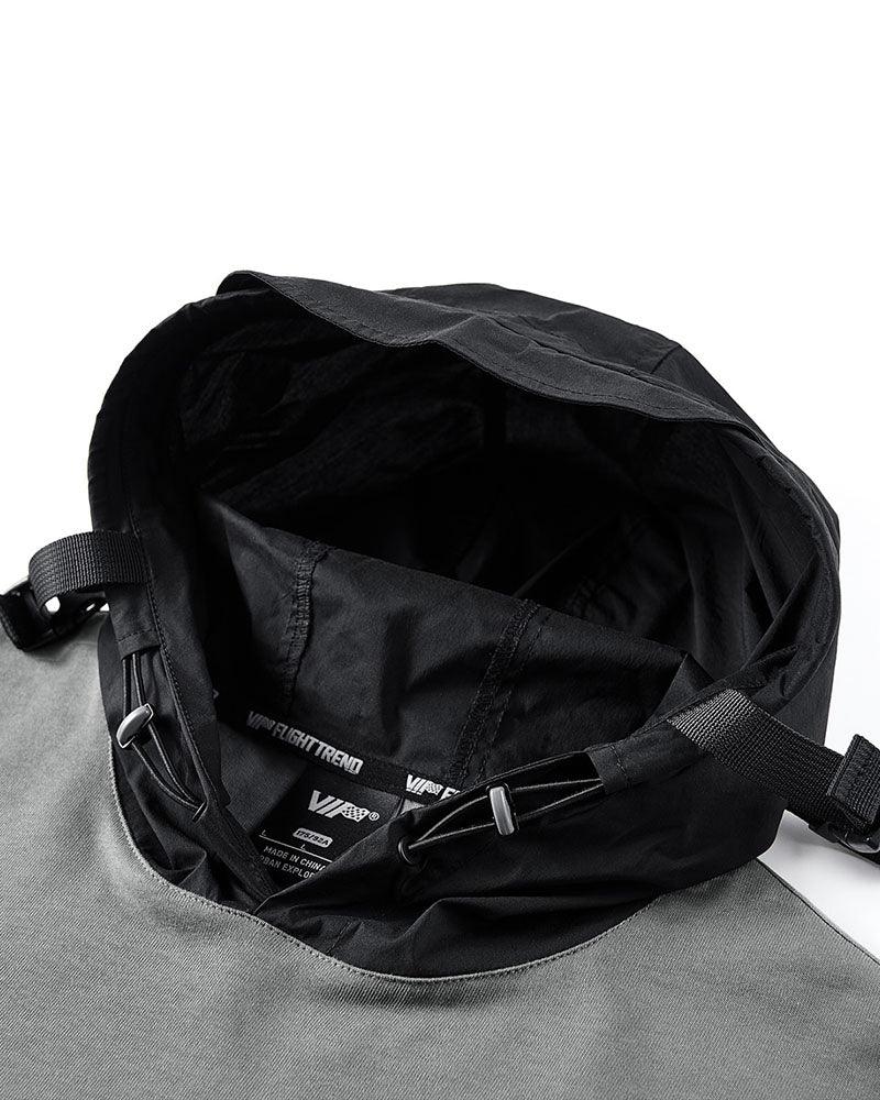 Versatile Hooded Tee with Pockets -  breathable fabric shirt - Hooded T-Shirt with Chest Bag for Everyday Comfort - View 3
