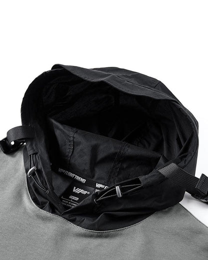 Versatile Hooded Tee with Pockets -  breathable fabric shirt - Hooded T-Shirt with Chest Bag for Everyday Comfort - View 3