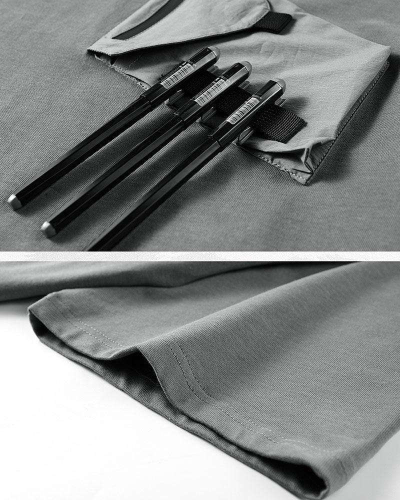 Versatile Hooded Tee with Pockets - stylish hooded t-shirt - Hooded T-Shirt with Chest Bag for Everyday Comfort - View 9