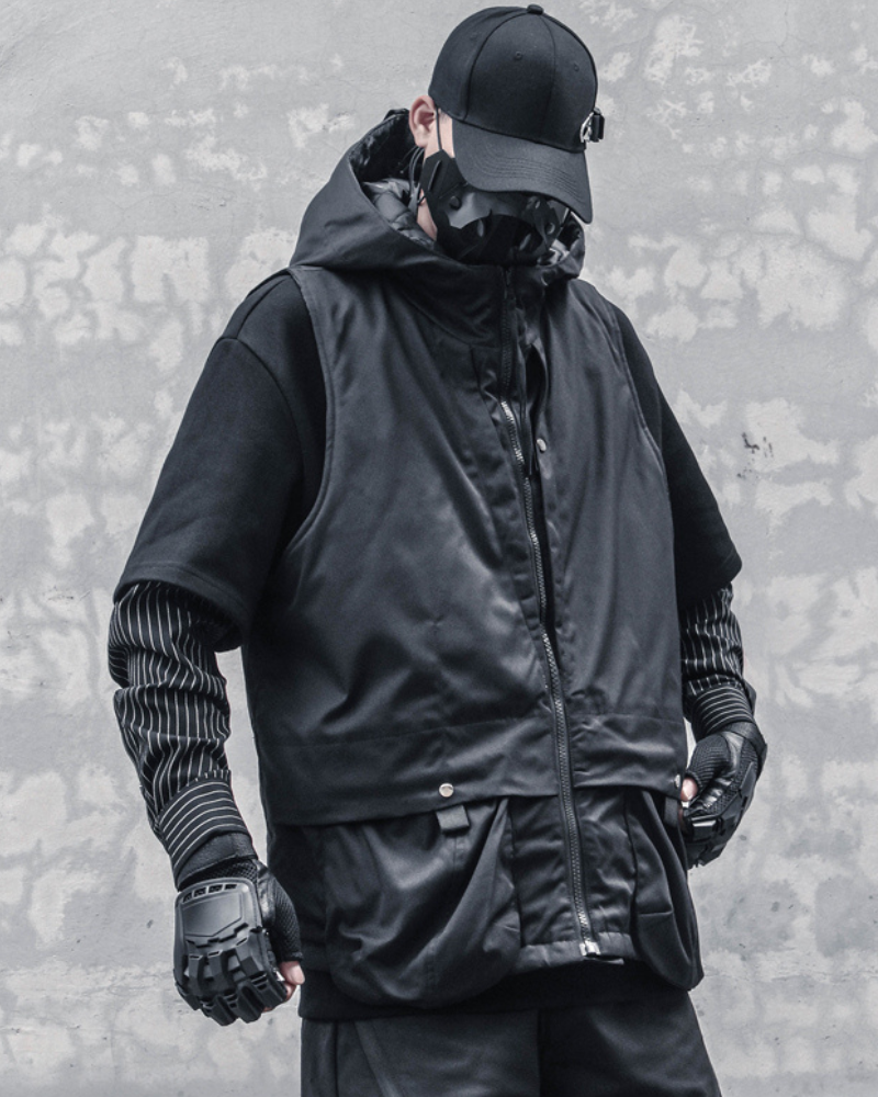 Versatile Hooded Winter Vest -  cold weather - Stylish Hooded Winter Vest with Functional Pockets - View 4