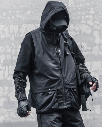 Versatile Hooded Winter Vest - winter techwear - Stylish Hooded Winter Vest with Functional Pockets - View 2