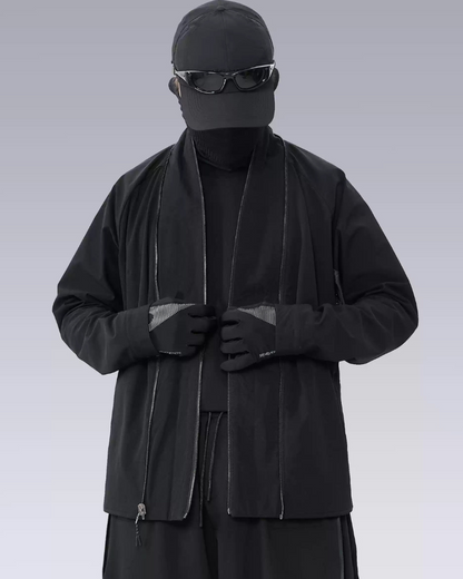 Versatile Japanese Kimono Coat -  black coat - Functional Japanese Kimono Jacket for Stylish Layering - View 3