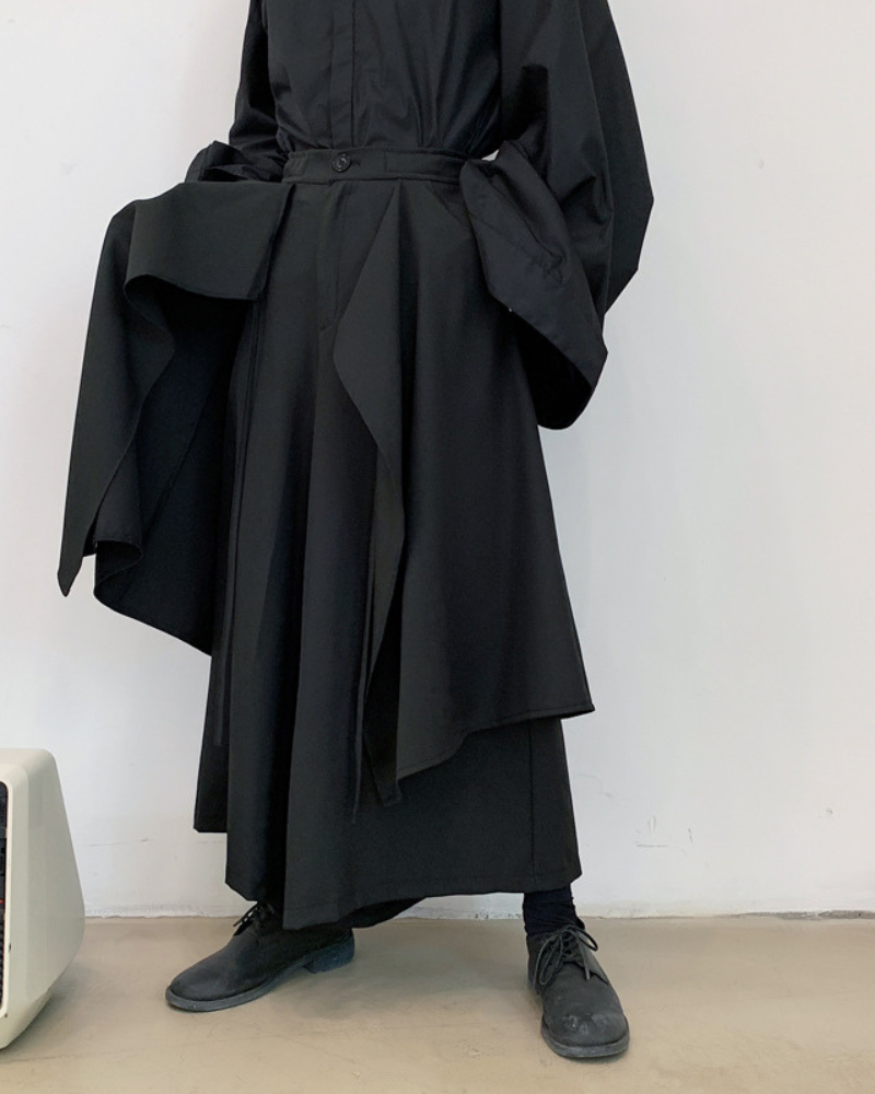 Versatile Layered Hakama Trousers -  layered trousers - Contemporary Layered Hakama Trousers for Everyday Style - View 5