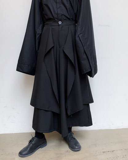 Versatile Layered Hakama Trousers - traditional japanese style - Contemporary Layered Hakama Trousers for Everyday Style - View 2