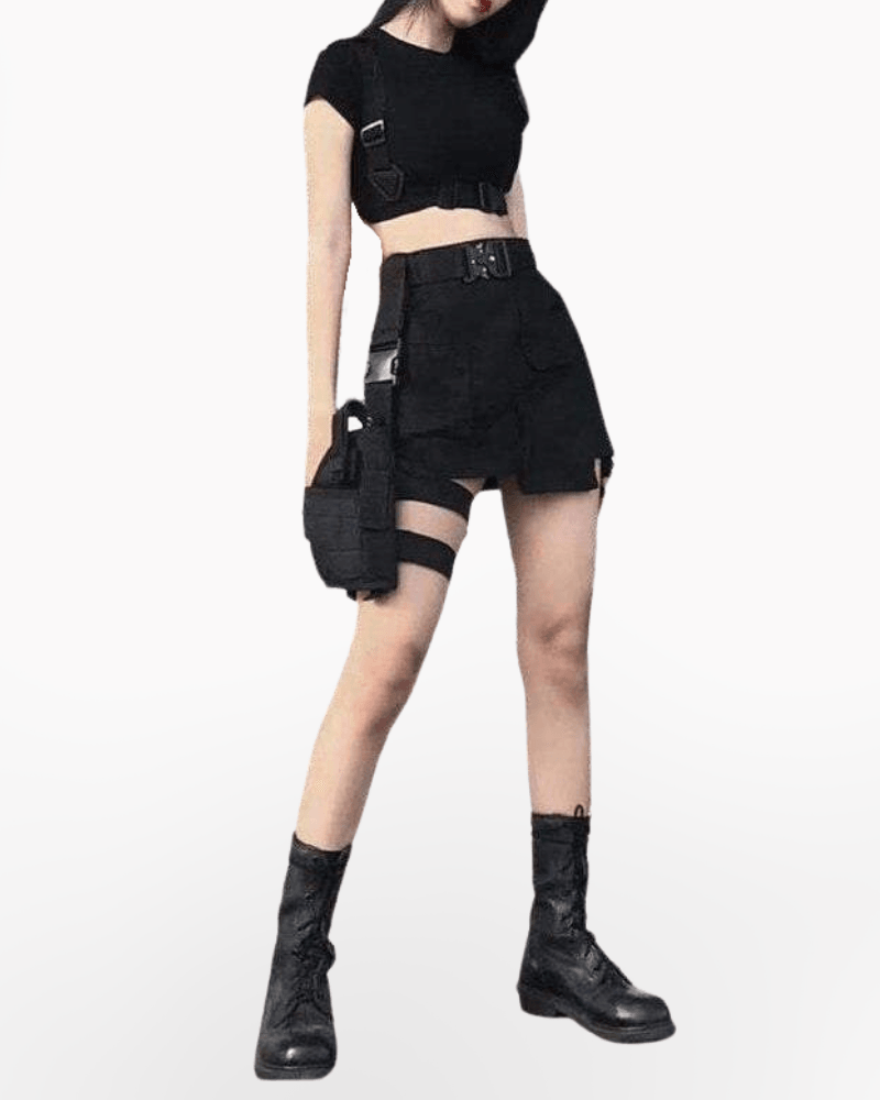 Versatile Leg Bag & Belt -  cyberpunk - Versatile Black Tactical Belt for Everyday Use - View 3