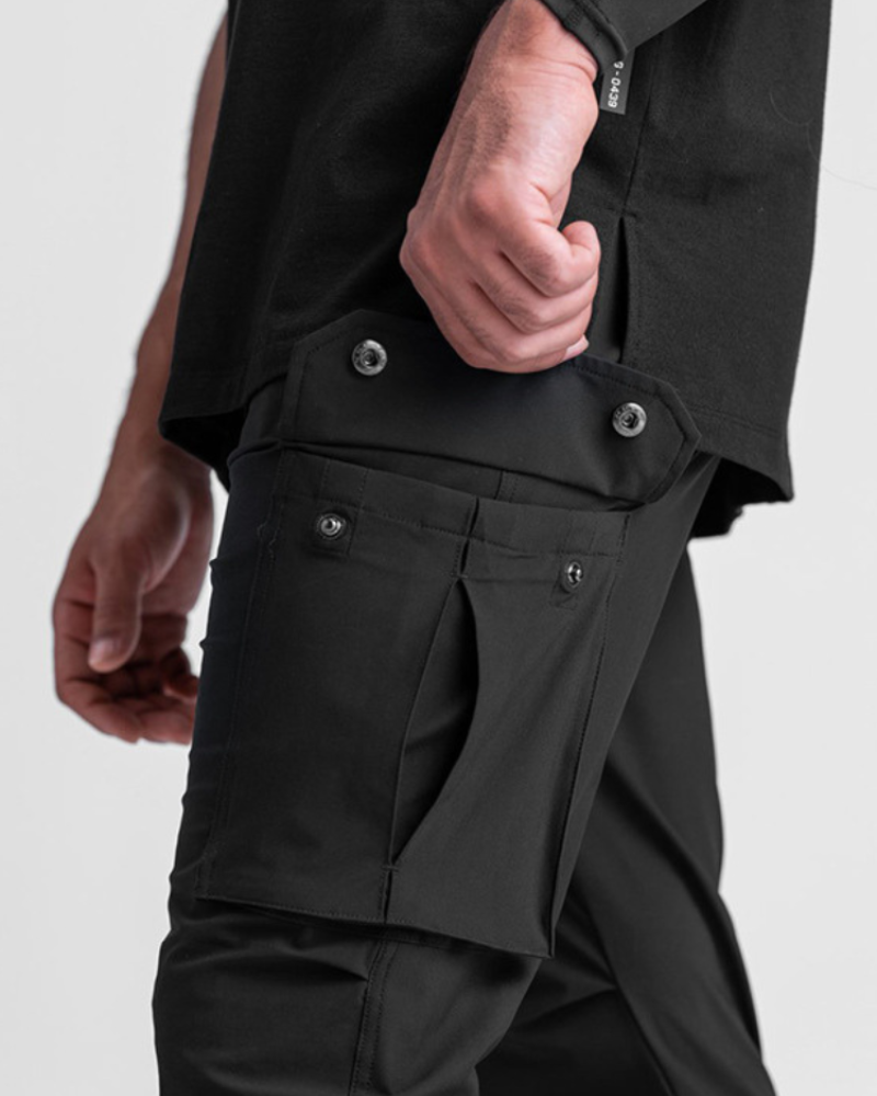 Versatile Multi-Pocket Cargo Pants -  multi-pocket - Men's Multi-Pocket Cargo Pants for Comfort and Style - View 7