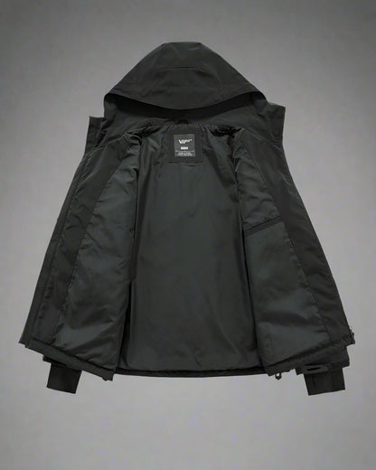 Versatile Multi-Pocket Hooded Jacket -  black jacket - Stylish Multi-Pocket Hooded Jacket for Every Adventure - View 3