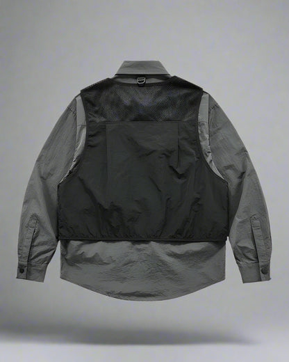 Versatile Multi-Pocket Layered Shirt -  comfortable and durable design - Layered Multi-Pocket Techwear Shirt for Urban Style - View 3