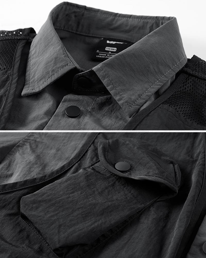 Versatile Multi-Pocket Layered Shirt -  comfortable shirt - Layered Multi-Pocket Techwear Shirt for Urban Style - View 4
