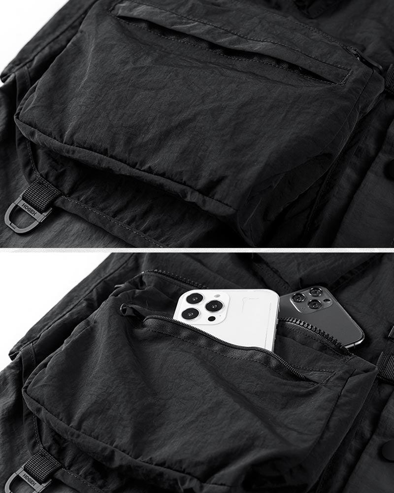 Versatile Multi-Pocket Layered Shirt -  cyberpunk apparel - Layered Multi-Pocket Techwear Shirt for Urban Style - View 5
