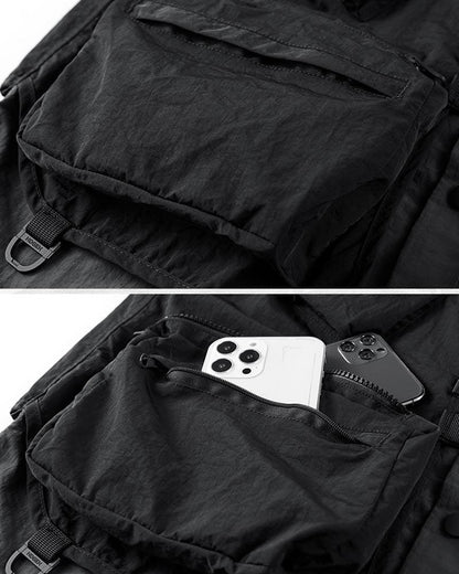 Versatile Multi-Pocket Layered Shirt -  cyberpunk apparel - Layered Multi-Pocket Techwear Shirt for Urban Style - View 5