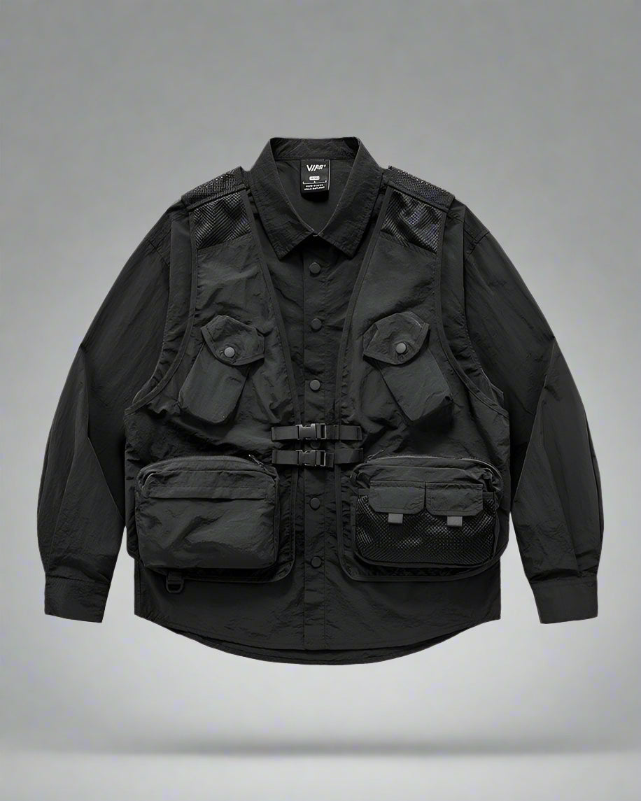 Versatile Multi-Pocket Layered Shirt - techwear shirt - Layered Multi-Pocket Techwear Shirt for Urban Style - View 2