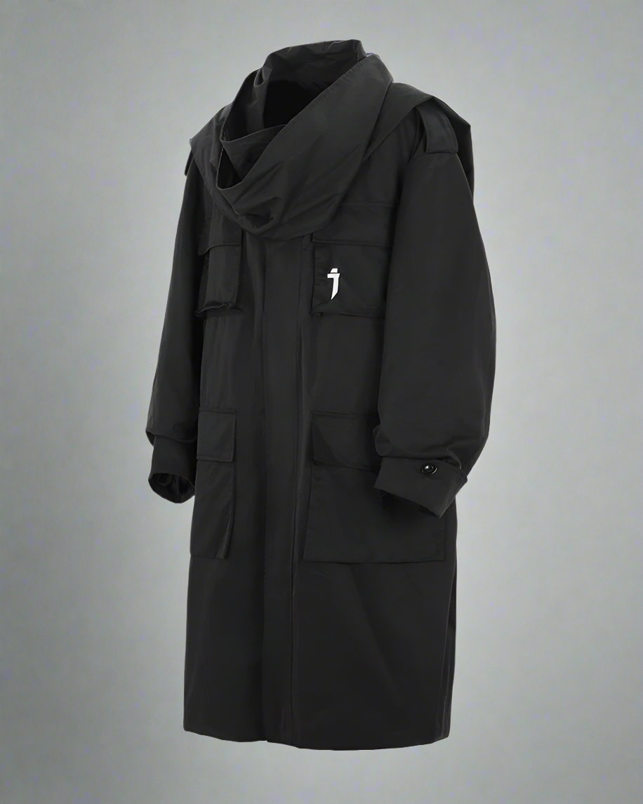 Versatile Multi-Pocket Scarf Coat - multi-pocket - Multi-Pocket Scarf Coat for Stylish Urban Wear - View 9