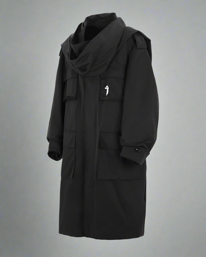Versatile Multi-Pocket Scarf Coat - multi-pocket - Multi-Pocket Scarf Coat for Stylish Urban Wear - View 9