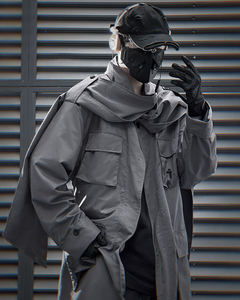 Versatile Multi-Pocket Scarf Coat -  scarf coat - Multi-Pocket Scarf Coat for Stylish Urban Wear - View 5