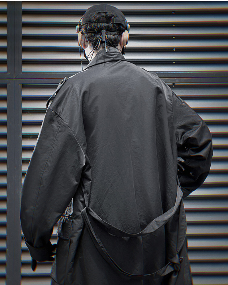 Versatile Multi-Pocket Scarf Coat -  stylish urban coat - Multi-Pocket Scarf Coat for Stylish Urban Wear - View 6