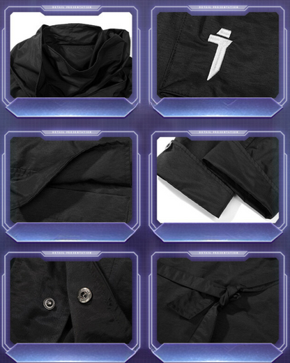Versatile Multi-Pocket Scarf Coat - versatile windbreaker - Multi-Pocket Scarf Coat for Stylish Urban Wear - View 10