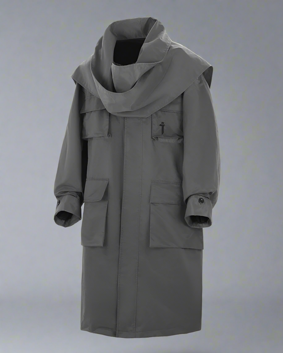 Versatile Multi-Pocket Scarf Coat -  windbreaker - Multi-Pocket Scarf Coat for Stylish Urban Wear - View 8