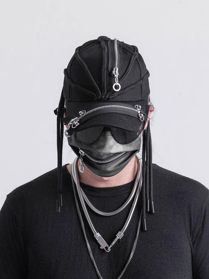Versatile Multi-Zipper Dreadlock Cap -  functional zippers hat - Unique Multi-Zipper Dreadlock Cap for Style and Comfort - View 4