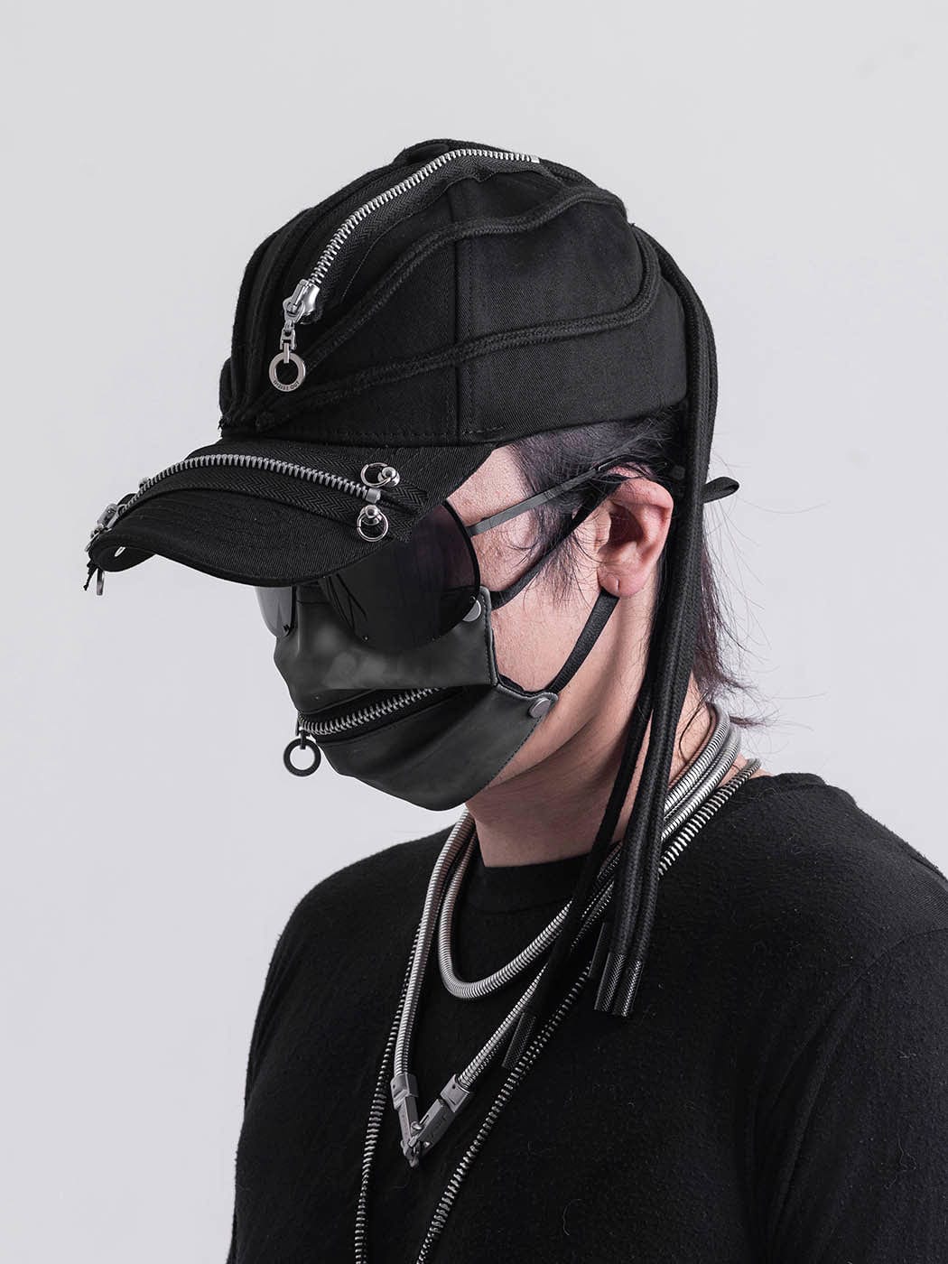 Versatile Multi-Zipper Dreadlock Cap -  multi-zipper - Unique Multi-Zipper Dreadlock Cap for Style and Comfort - View 5