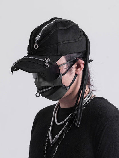 Versatile Multi-Zipper Dreadlock Cap -  multi-zipper - Unique Multi-Zipper Dreadlock Cap for Style and Comfort - View 5