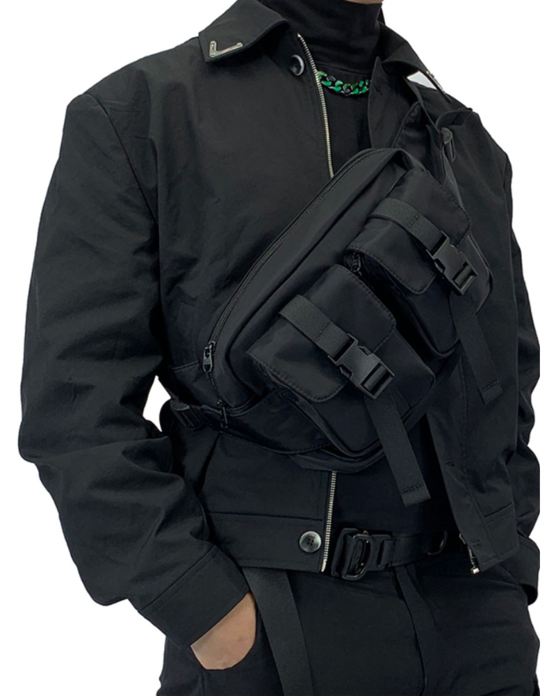 Versatile Nylon Sling Bag -  techwear accessories - Versatile Nylon Sling Bag for Daily Adventures - View 6