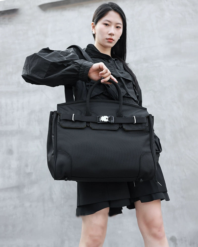 Versatile Nylon Tech Messenger Bag - soft techwear bag - Soft Nylon Tech Messenger Bag for Streetwear Style - View 2