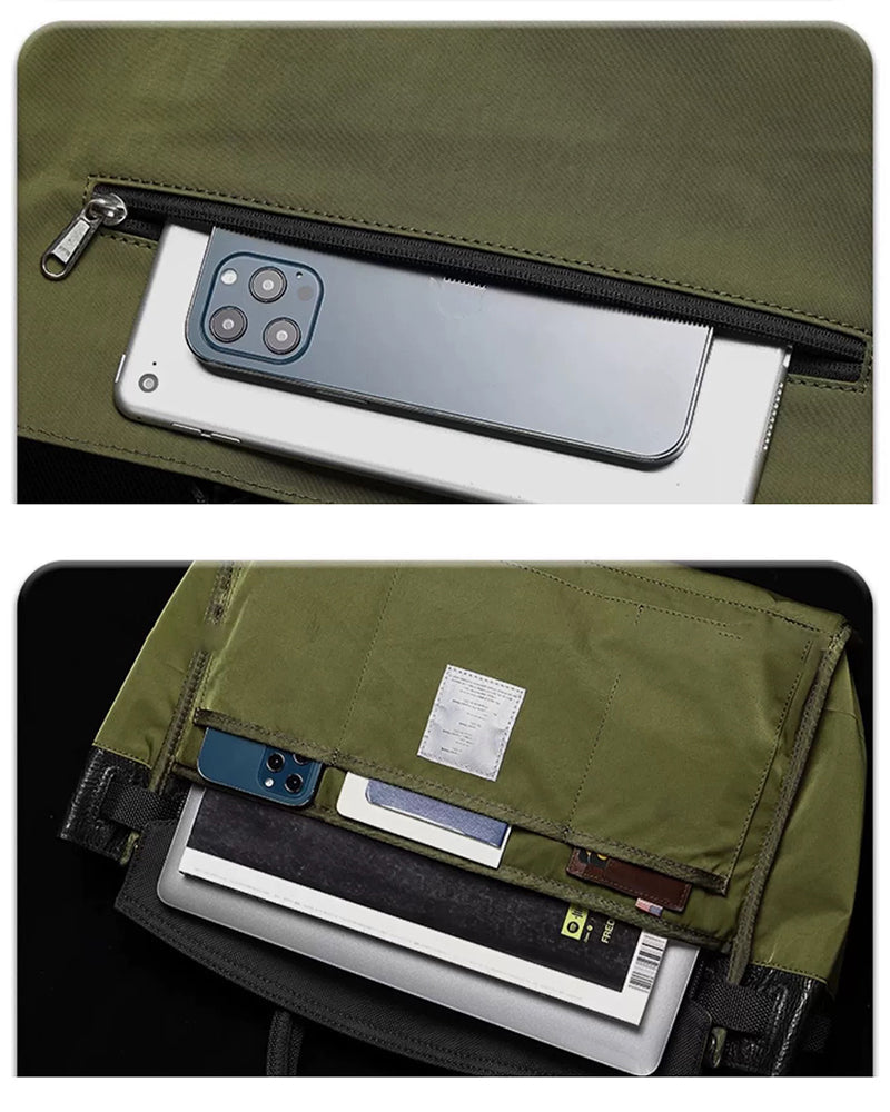 Versatile Nylon Tech Messenger Bag - soft techwear bag - Soft Nylon Tech Messenger Bag for Streetwear Style - View 9