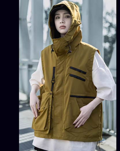 Versatile Outdoor Pocket Vest -  stylish winter vest - Functional Detachable Pocket Vest for Winter Adventures - View 6