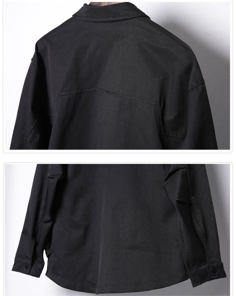Versatile Patchwork Cargo Shirt - functional shirt - Stylish Multi-Pocket Patchwork Cargo Shirt - View 9