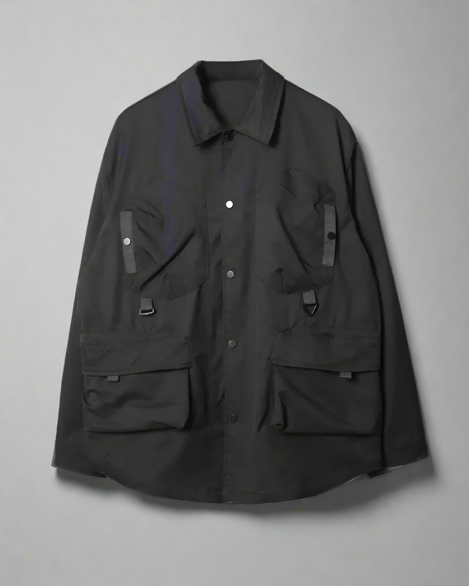 Versatile Patchwork Cargo Shirt -  multi-pocket shirt - Stylish Multi-Pocket Patchwork Cargo Shirt - View 6