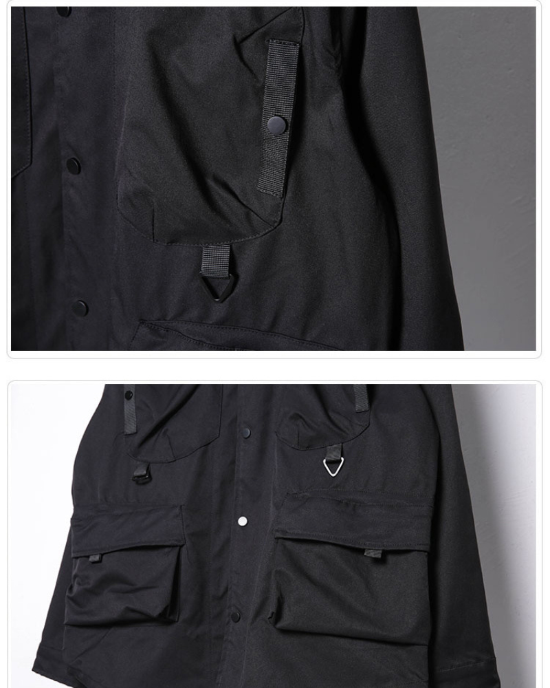 Versatile Patchwork Cargo Shirt - patchwork shirt - Stylish Multi-Pocket Patchwork Cargo Shirt - View 10