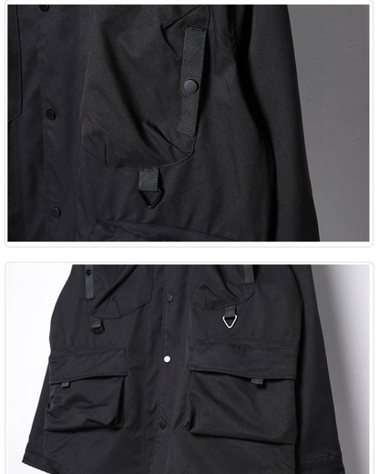 Versatile Patchwork Cargo Shirt - patchwork shirt - Stylish Multi-Pocket Patchwork Cargo Shirt - View 10