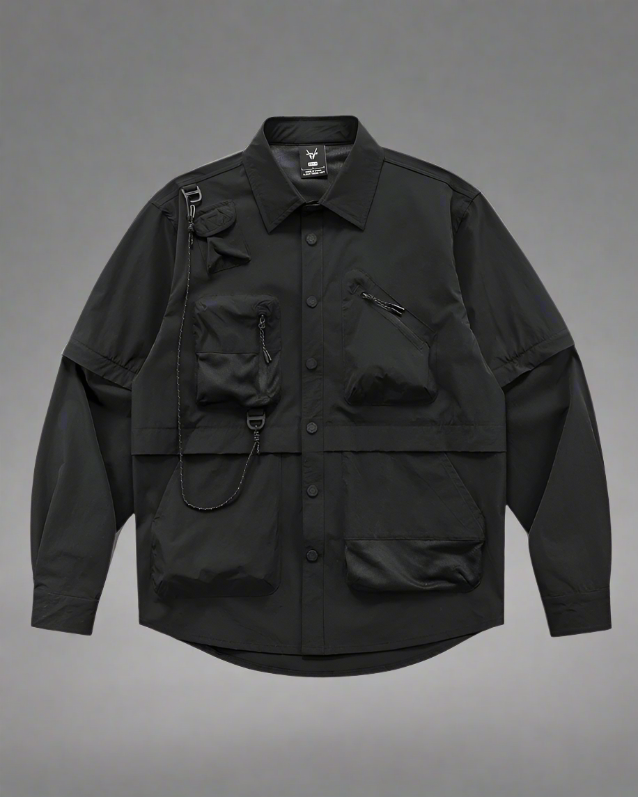 Versatile Patchwork Sleeve Shirt - comfy durable construction - Stylish Patchwork Sleeve Shirt for Everyday Wear - Main view