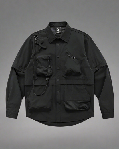 Versatile Patchwork Sleeve Shirt - comfy durable construction - Stylish Patchwork Sleeve Shirt for Everyday Wear - Main view