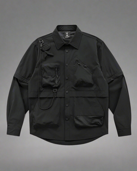 Versatile Patchwork Sleeve Shirt - comfy durable construction - Stylish Patchwork Sleeve Shirt for Everyday Wear - Main view