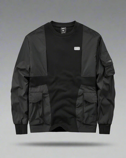 Versatile Patchwork Tech Pullover - stylish sweater - Stylish Patchwork Tech Pullover for Urban Lifestyle - Main view
