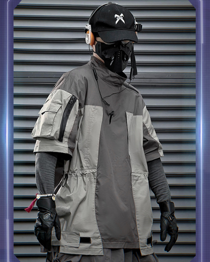 Versatile Patchwork Tech Tee -  cargo t-shirt - Functional Techwear Cargo T-shirt for Everyday Use - View 4