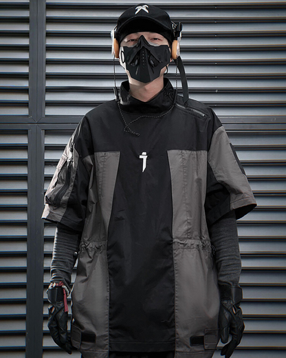 Versatile Patchwork Tech Tee - tech tee - Functional Techwear Cargo T-shirt for Everyday Use - Main view