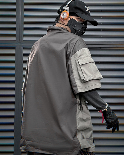 Versatile Patchwork Tech Tee - techwear t-shirt - Functional Techwear Cargo T-shirt for Everyday Use - View 2