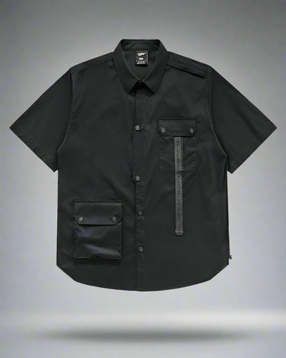 Versatile Patchwork Techwear Shirt - techwear shirt - Futuristic Patchwork Techwear Shirt for Urban Style - View 2