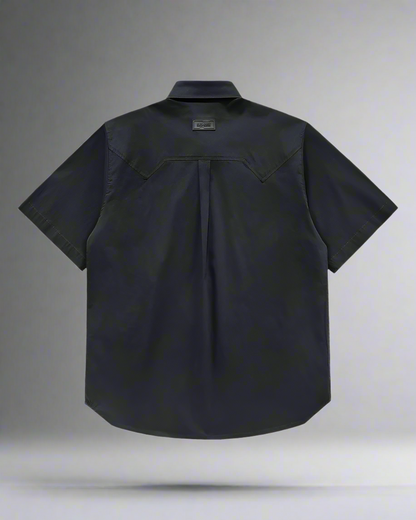 Versatile Patchwork Techwear Shirt -  black shirt - Futuristic Patchwork Techwear Shirt for Urban Style - View 3
