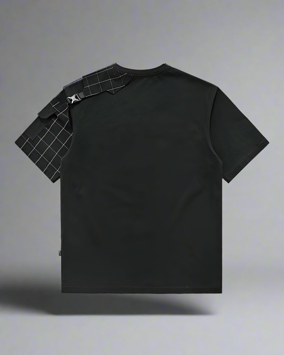 Versatile Plaid Techwear Tee - stylish techwear apparel - Versatile Plaid Techwear Tee for Everyday and Outdoor Wear - View 2
