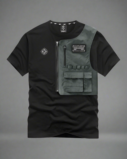Versatile Pocket Tech T-Shirt - BEST SELLERS - Versatile Black Tactical T-Shirt with Pockets - Main view