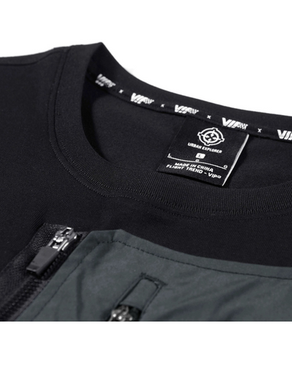 Versatile Pocket Tech T-Shirt -  comfortable fabric - Versatile Black Tactical T-Shirt with Pockets - View 4