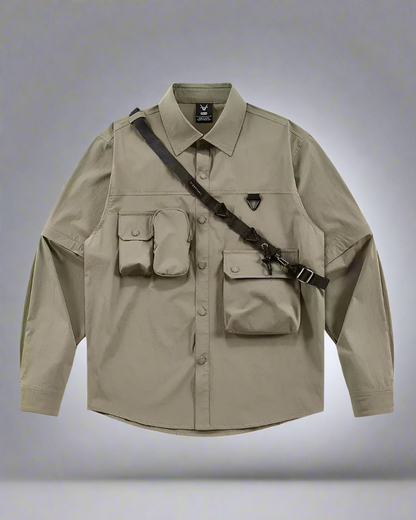 Versatile Pocketed Lanyard Shirt -  customizable lanyard shirt - Versatile Pocketed Lanyard Shirt with Detachable Sleeves - View 3