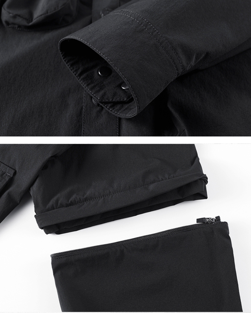 Versatile Pocketed Lanyard Shirt - lanyard shirt - Versatile Pocketed Lanyard Shirt with Detachable Sleeves - View 8